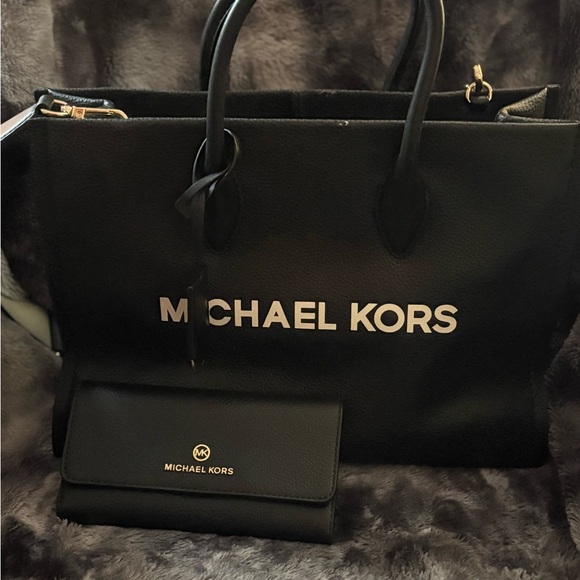 Michael Kors Handbags - Michael Kors Black Tote and Wallet Combo